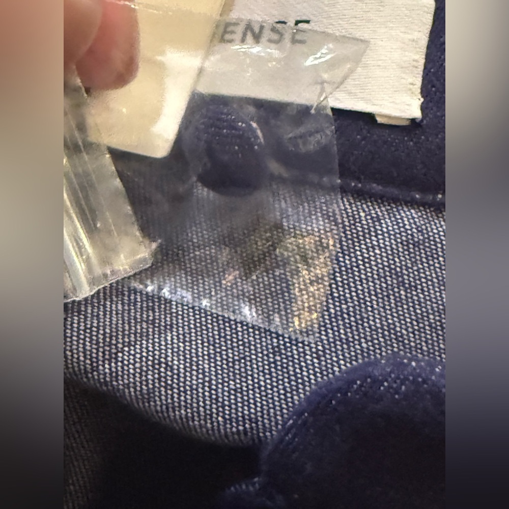 NWT. Commense. Denim Stand Collar Puff Sleeve Mini Dress. Size Small. - Picture 14 of 15